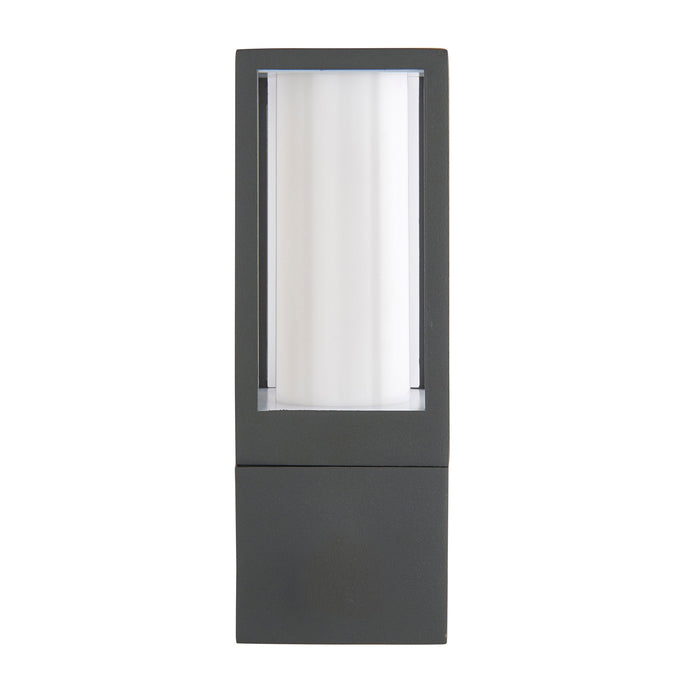 Saxby 99548 Lantern IP44 7W Textured grey paint & opal pc 7W LED GU10 (Required) - westbasedirect.com