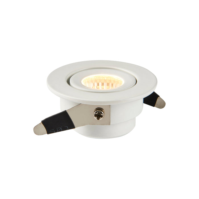 Saxby 99559 LALO Tilt 3000K 4W Matt white paint & clear acrylic 4W LED module (COB) - westbasedirect.com