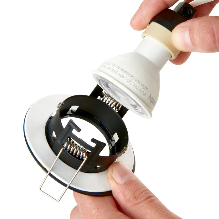 Saxby 99760 Speculo round IP65 50W Matt black paint & clear glass 50W GU10 reflector (Required) - westbasedirect.com