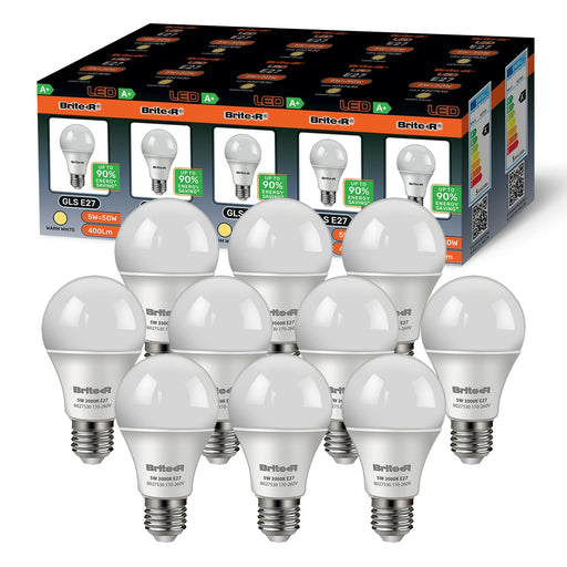 Brite-R 5W E27 ES GLS LED Bulb Warm White 3000K (10 Pack) - westbasedirect.com