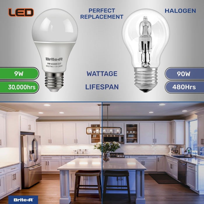 Brite-R 9W E27 ES GLS LED Bulb Cool White 6500K - westbasedirect.com