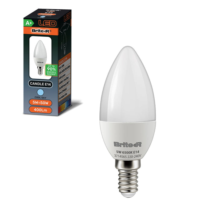 Brite-R 5W E14 SES Candle LED Bulb Cool White 6500K - westbasedirect.com