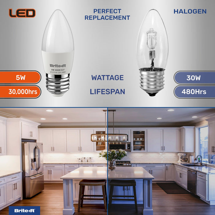 Brite-R 5W E27 ES Candle LED Bulb Warm White 3000K - westbasedirect.com
