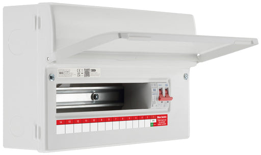 BG Fortress CF16MS13 16 Module 13 Way Unpopulated Metal Consumer Unit with 100A Main Switch & 1x SPD - westbasedirect.com