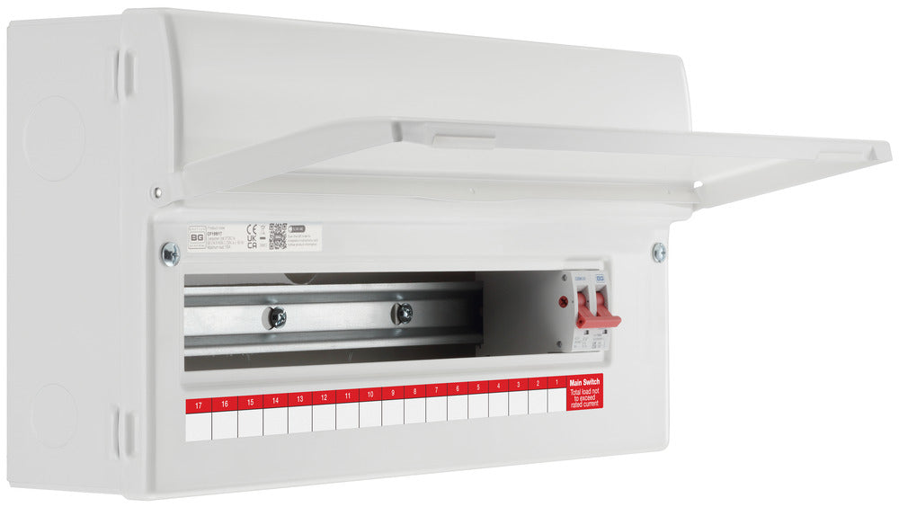 BG Fortress CF19M17 19 Module 17 Way Unpopulated Metal Consumer Unit with 100A Main Switch - westbasedirect.com
