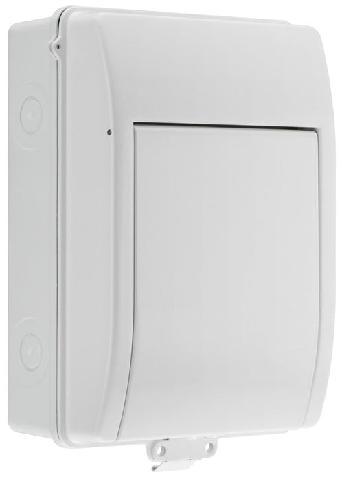 BG CFEV5RDAW 5 Module IP65 Weatherproof White Metal EV Charger Circuit Protection with 40A Type A DP RCBO, 100A Main Switch & Type 2 SPD - westbasedirect.com