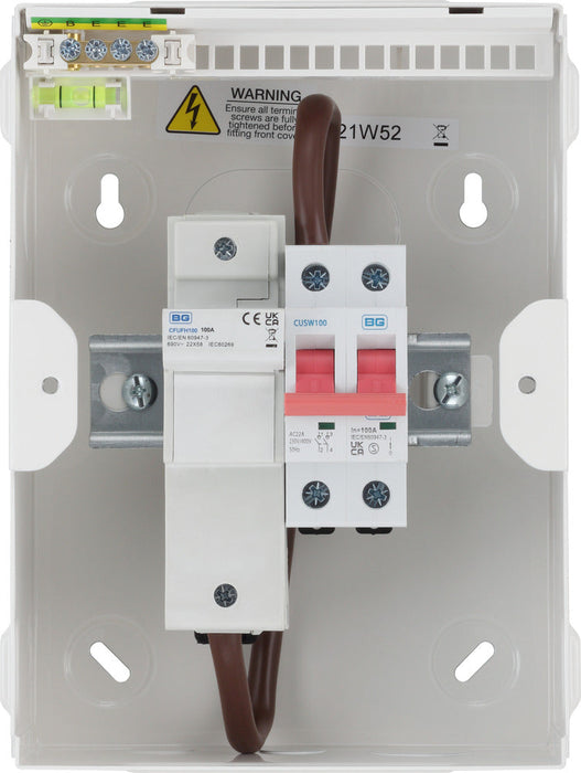 BG Fortress CFUFS100 100A Switch Fuse 1P+N Complete with 100A,80A & 63A Fuses - westbasedirect.com