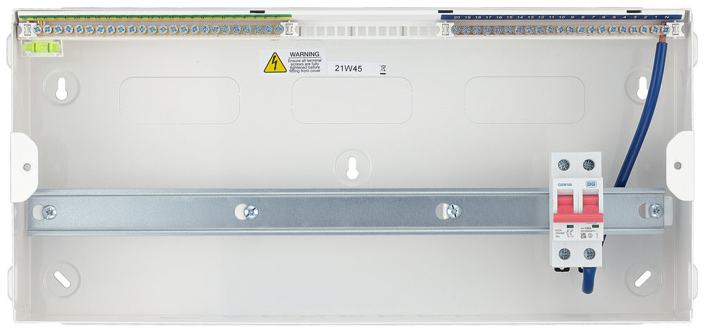BG CFUSW20 22 Module 20 Way Metal Unpopulated + 100A Switch - westbasedirect.com