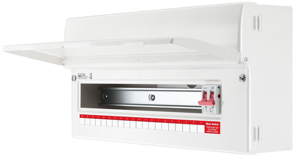 BG CFUSW20 22 Module 20 Way Metal Unpopulated + 100A Switch - westbasedirect.com