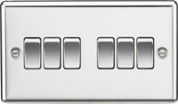 Knightsbridge CL42PC Rounded Edge 10AX 6G 2-Way Plate Switch - Polished Chrome