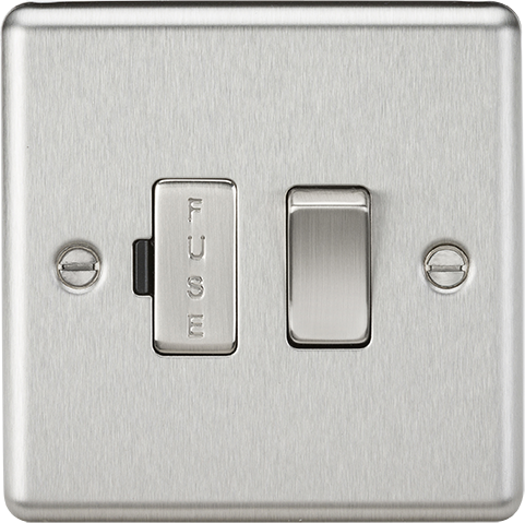 Knightsbridge CL63BC Rounded Edge 13A Switched Fused Spur Unit - Brushed Chrome - westbasedirect.com
