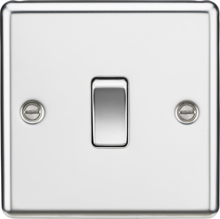 Knightsbridge CL834PC Rounded Edge 20A 1G DP Switch - Polished Chrome - westbasedirect.com
