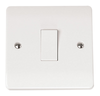 Click Mode CMA025 White Moulded 10AX 1 Gang Intermediate Plate Switch