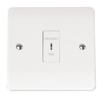 Click Mode CMA110 White Moulded 10AX 1 Gang DP ‘Emergency Test’ Keyswitch