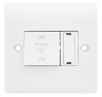 Click Mode CMA3020 White Moulded 10A 3 Pole Fan Isolation Plate Switch + 3A Fuse