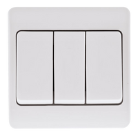 Click Mode CMA813 White Moulded 10AX 3 Gang 2 Way Wide Rocker Switch