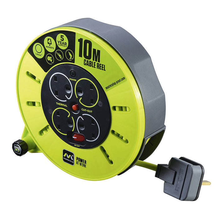 Masterplug PRO-XT 4 Socket 10m 13A Cassette Reel - westbasedirect.com