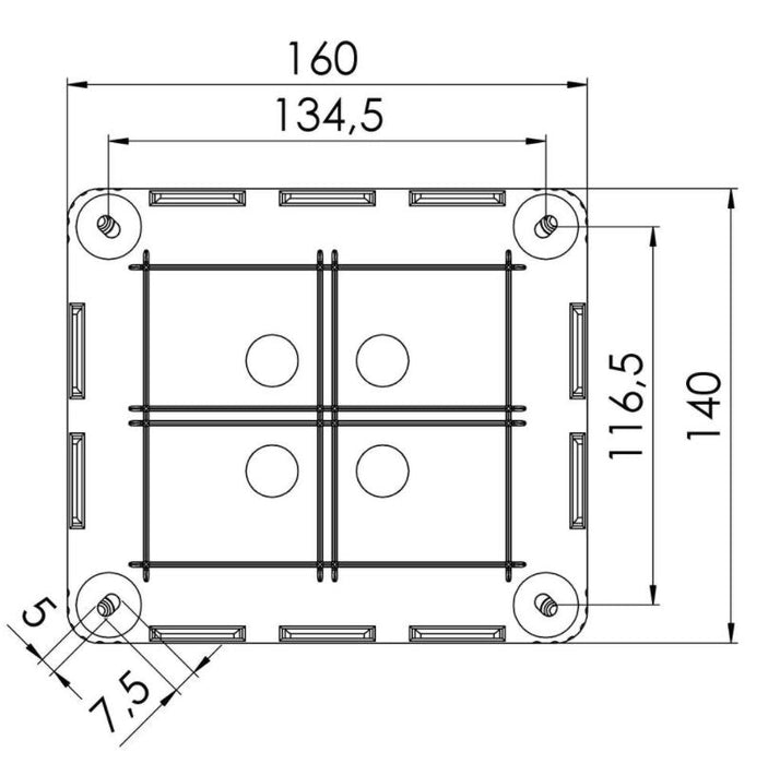 Wiska 10101460 COMBI 1210 Empty Junction Box - Black - westbasedirect.com