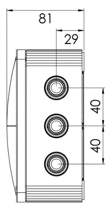 Wiska 10101460 COMBI 1210 Empty Junction Box - Black - westbasedirect.com