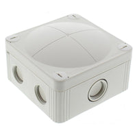 Wiska 10106191 COMBI 407/4SDKF5 Junction Box + 4x 5 Way Push-In Terminal Block - Light Grey