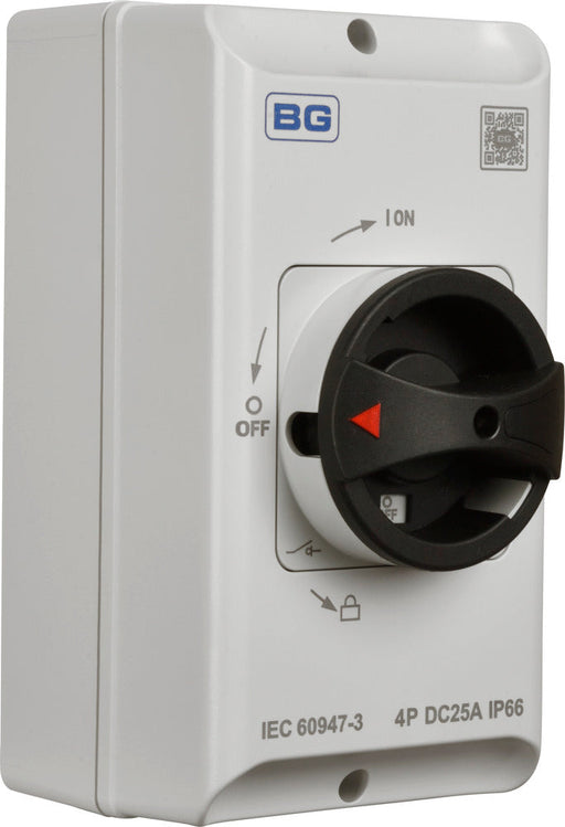 BG CPDC425 DC Rotary Isolator IP66 Plastic White 25A 4 Pole - westbasedirect.com