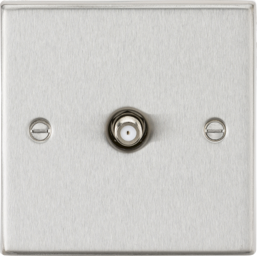 Knightsbridge CS015BC Square Edge SAT TV Outlet - Brushed Chrome - westbasedirect.com