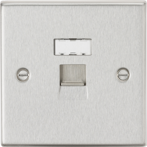 Knightsbridge CS45BC Square Edge RJ45 Network Outlet - Brushed Chrome - westbasedirect.com