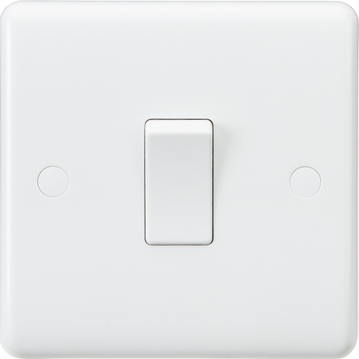 Knightsbridge CU1000 White Curved Edge 10AX 1G 1-Way Switch - westbasedirect.com