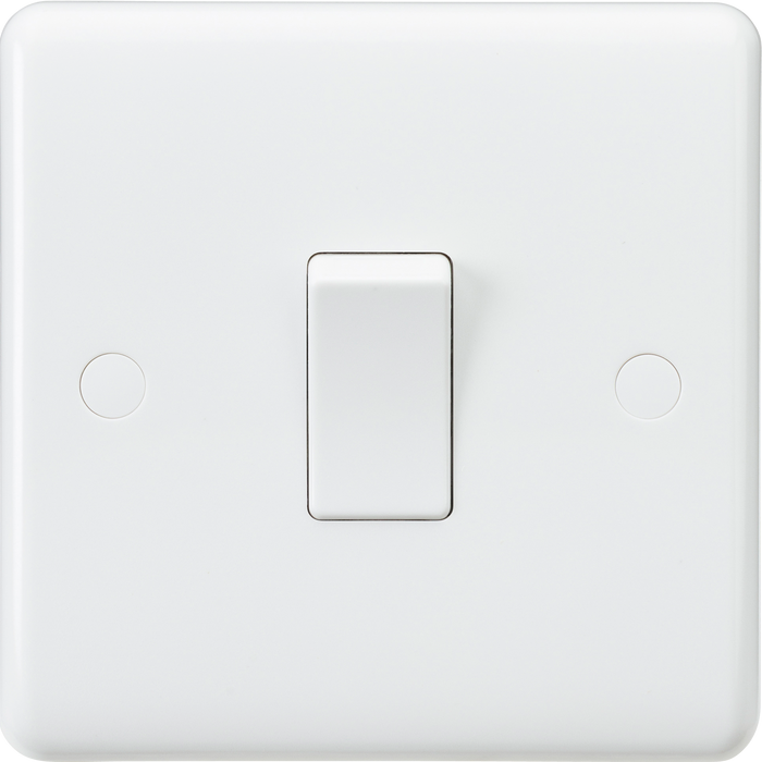 Knightsbridge CU1000 White Curved Edge 10AX 1G 1-Way Switch - westbasedirect.com