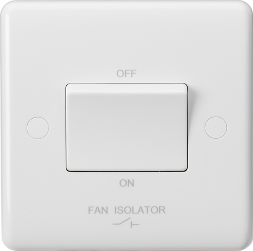 Knightsbridge CU1100 White Curved Edge 10AX 3-Pole Fan Isolator Switch - westbasedirect.com