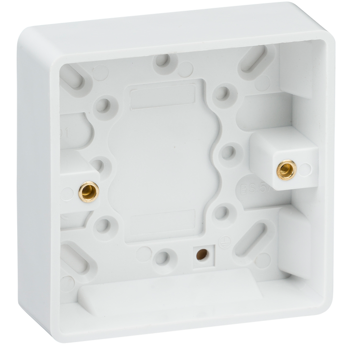 Knightsbridge CU1400 White Curved Edge Single 25mm Pattress Box - westbasedirect.com