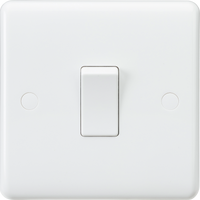 Knightsbridge CU2000 White Curved Edge 10AX 1G 2-Way Switch