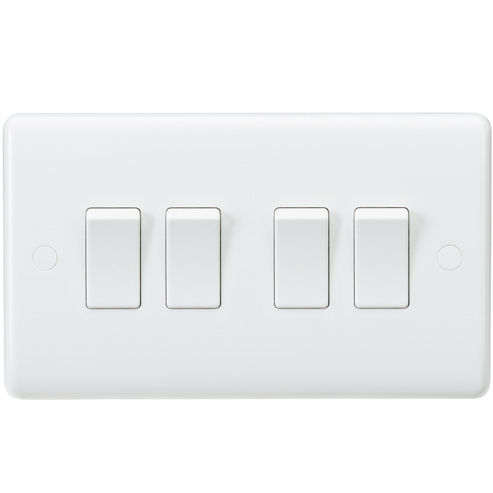 Knightsbridge CU4100 White Curved Edge 10AX 4G 2-Way Switch - westbasedirect.com