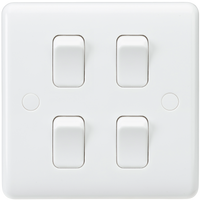 Knightsbridge CU4101 White Curved 10AX 4G 2-Way Switch (Single Plate)