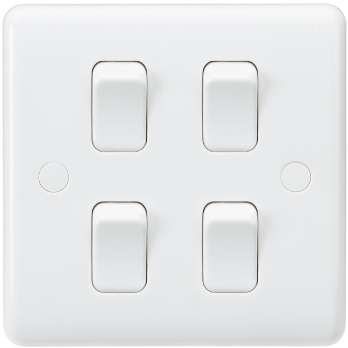 Knightsbridge CU4101 White Curved 10AX 4G 2-Way Switch (Single Plate) - westbasedirect.com