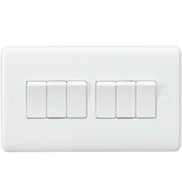 Knightsbridge CU4200 White Curved Edge 10AX 6G 2-Way Switch