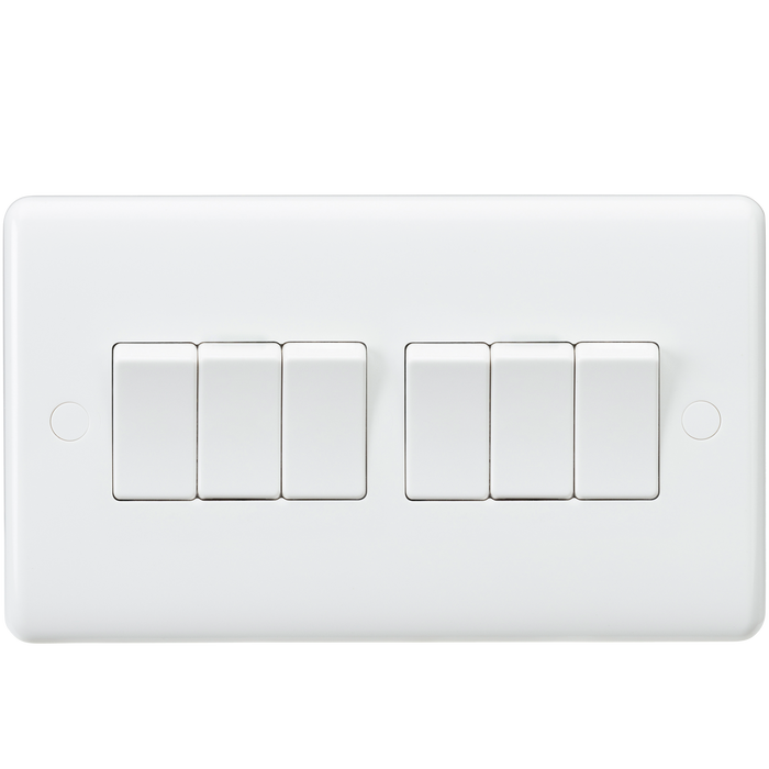 Knightsbridge CU4200 White Curved Edge 10AX 6G 2-Way Switch - westbasedirect.com