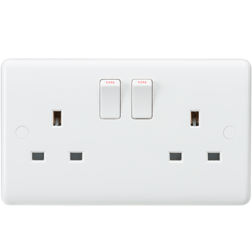 Knightsbridge CU9000 White Curved Edge 13A 2G DP Switched Socket - westbasedirect.com