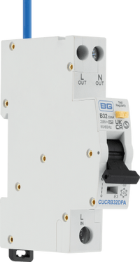 BG CUCRB32DPA 32A Double Pole 1 Module B Curve 6kA 30mA Type A Compact RCBO
