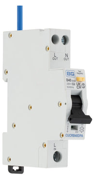 BG CUCRB40DPA 40A Double Pole 1 Module B Curve 6kA 30mA Type A Compact RCBO