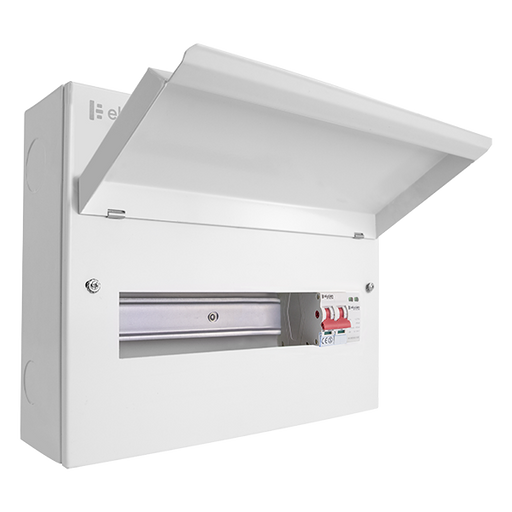 Click Elucian CUEB14MSSP11 14 Way Metal Consumer Unit with 100A Main Switch & 18mm 2 Pole Type 2 SPD - westbasedirect.com
