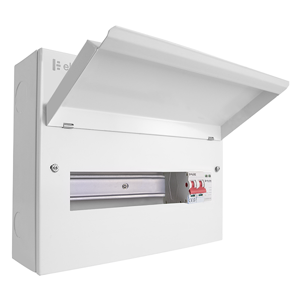 Click Elucian CUEB14MSSP11 14 Way Metal Consumer Unit with 100A Main Switch & 18mm 2 Pole Type 2 SPD - westbasedirect.com