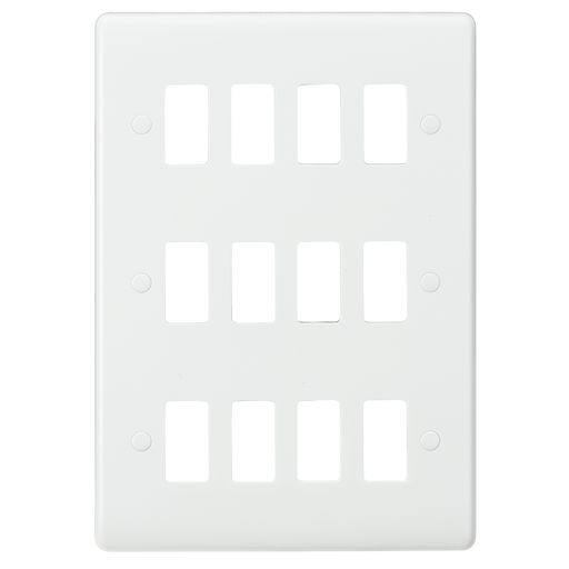 Knightsbridge CUG12 White Curved Edge 12G Grid Faceplate - westbasedirect.com