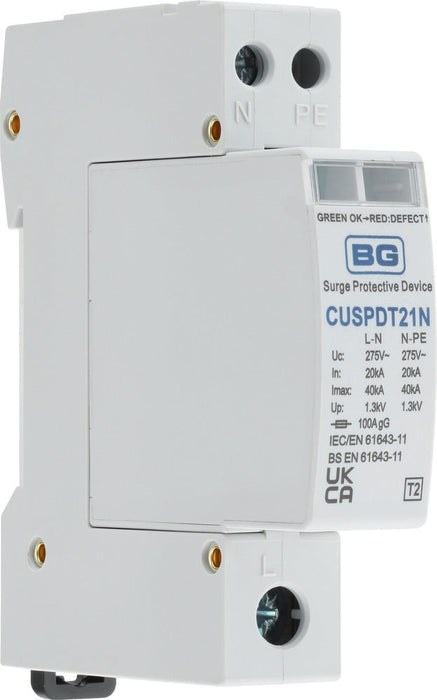 BG CUSPDT21N Type 2 Single Phase Surge Protection Device TNS PME & TT Systems - westbasedirect.com