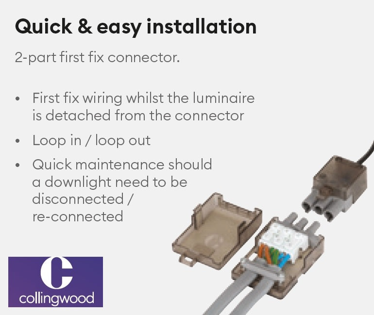 Collingwood DLT551500A H2 Lite CSP 4.2W-6W Fixed CCT LED Fire-Rated Downlight, Bezel Excluded - westbasedirect.com