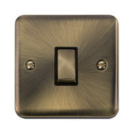 Click Deco Plus DPAB425BK 10AX Ingot 1-Gang Intermediate Plate Switch - Antique Brass (Black)