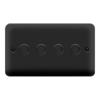 Click Deco Plus DPMB164 4-Gang 2-Way 100W LED Dimmer Switch - Matt Black