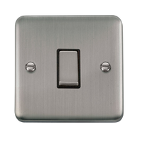 Click Deco Plus DPSS425BK 10AX Ingot 1-Gang Intermediate Plate Switch - Stainless Steel (Black)