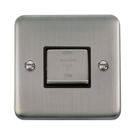 Click Deco Plus DPSS520BK 10A Ingot 3 Pole Fan Isolation Plate Switch - Stainless Steel (Black)