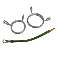 Wiska E-SPRING25 COMBI M25 Brass Nickel Plated Earth Spring c/w Earth Lead & Screws (5 Pack)